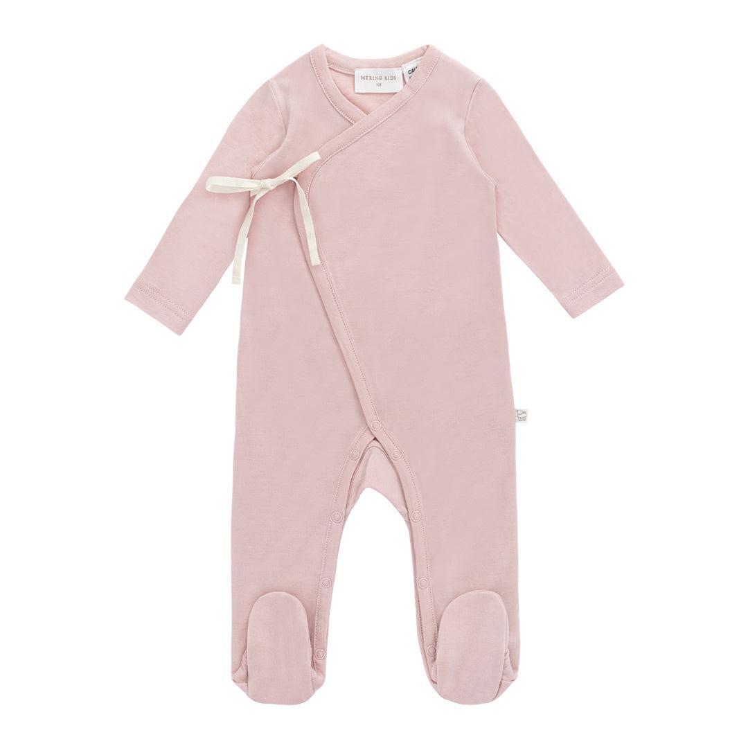Merino Kids Merino Wrap Onepiece - Cloud Pink-Sleepsuits-Cloud Pink-0-3m | Natural Baby Shower