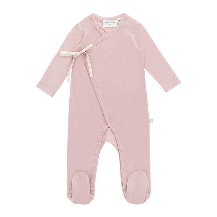 Merino Kids Merino Wrap Onepiece - Cloud Pink-Sleepsuits-Cloud Pink-0-3m | Natural Baby Shower