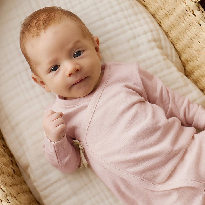 Merino Kids Merino Wrap Onepiece - Cloud Pink-Sleepsuits-Cloud Pink-0-3m | Natural Baby Shower