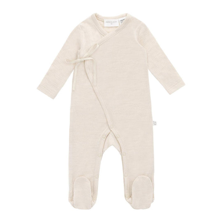 Merino Kids Merino Wrap Onepiece - Natural-Sleepsuits-Natural-0-3m | Natural Baby Shower