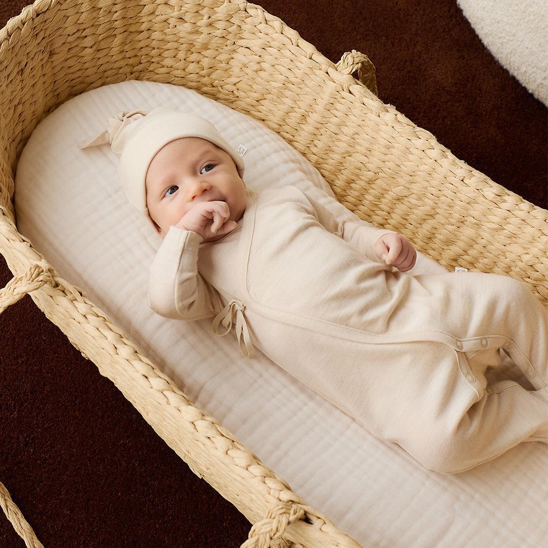 Merino Kids Merino Wrap Onepiece - Natural-Sleepsuits-Natural-0-3m | Natural Baby Shower