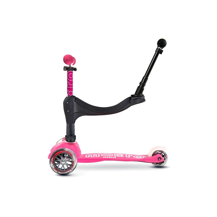 Micro Scooters 3 In 1 Deluxe Plus Scooter + Push Handle - Pink-Scooters-Pink- | Natural Baby Shower