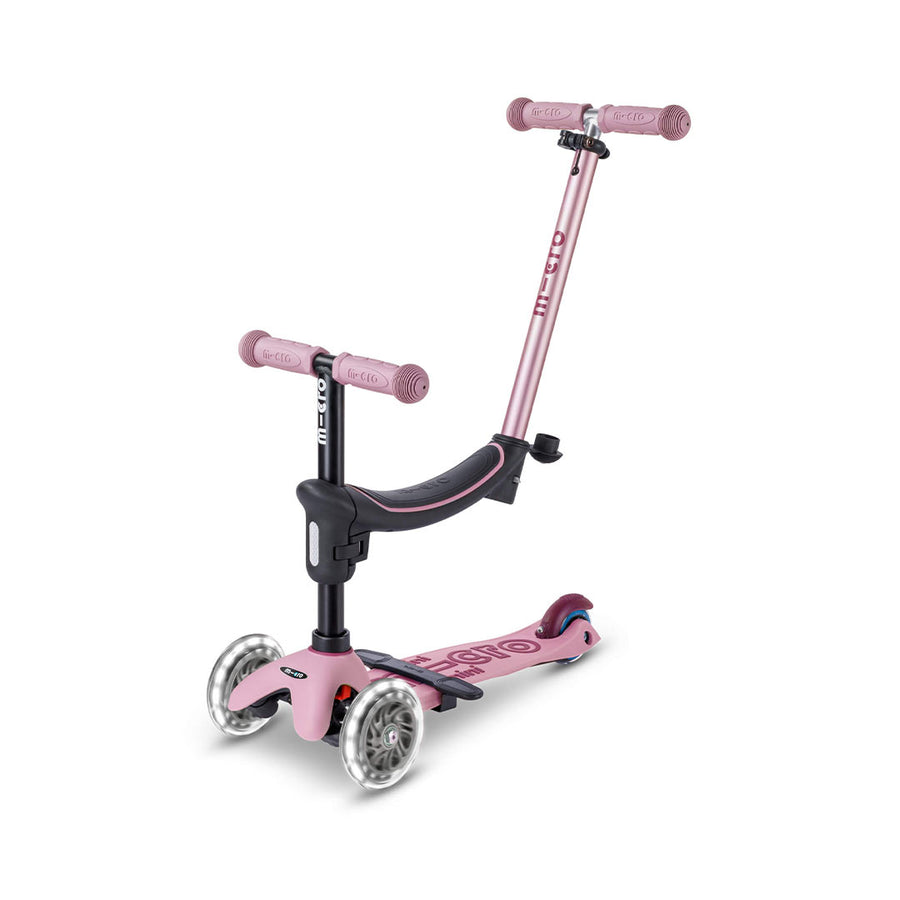 Micro Scooters Mini 2 Grow Deluxe LED Clip Seat V2 Scooter - Rose Pink-Scooters-Rose Pink- | Natural Baby Shower