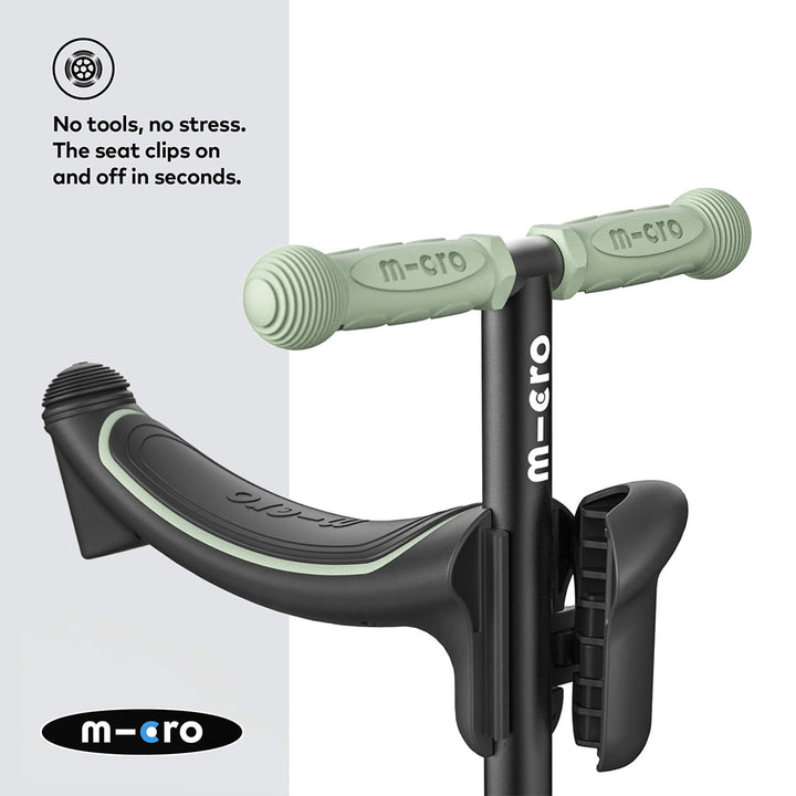 Micro Scooters Mini 2 Grow Deluxe LED Clip Seat V2 Scooter - Sage Green-Scooters-Sage Green- | Natural Baby Shower