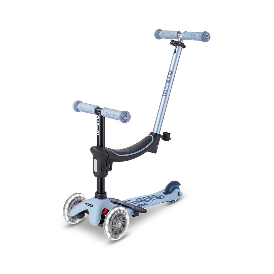 Micro Scooters Mini 2 Grow Deluxe LED Clip Seat V2 Scooter - Soft Blue-Scooters-Soft Blue- | Natural Baby Shower