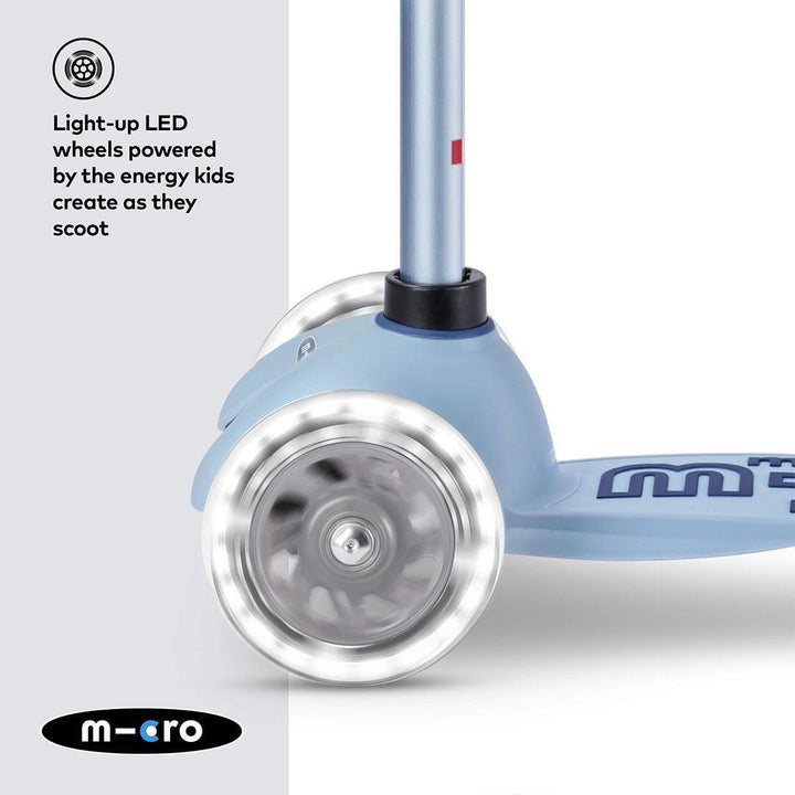 Micro Scooters Mini 2 Grow Deluxe LED Clip Seat V2 Scooter - Soft Blue-Scooters-Soft Blue- | Natural Baby Shower