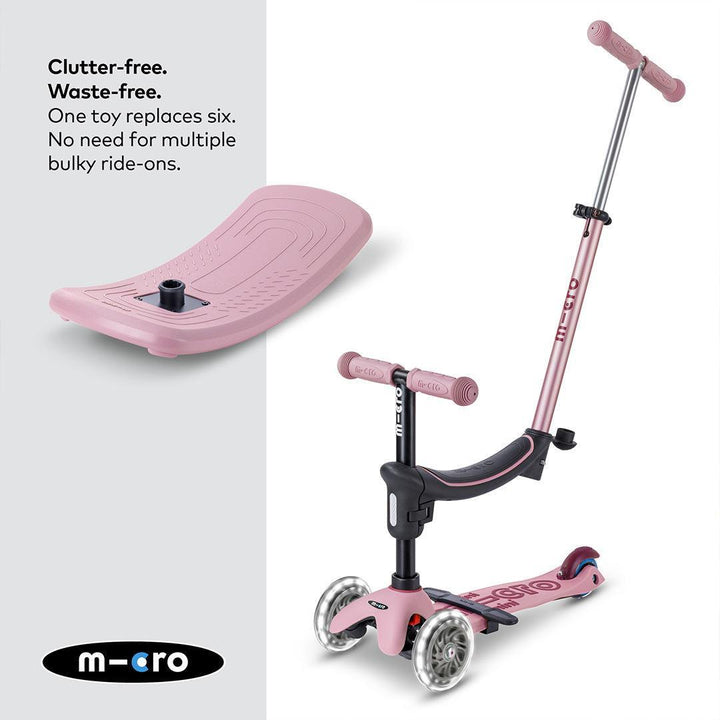 Micro Scooters Mini Deluxe LED Rock And Go Scooter - Rose Pink-Scooters-Rose Pink- | Natural Baby Shower