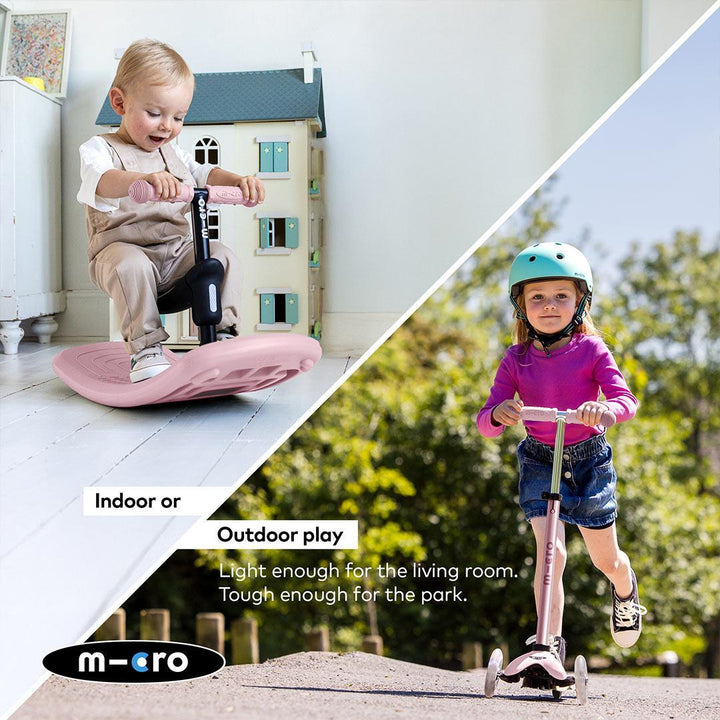 Micro Scooters Mini Deluxe LED Rock And Go Scooter - Rose Pink-Scooters-Rose Pink- | Natural Baby Shower