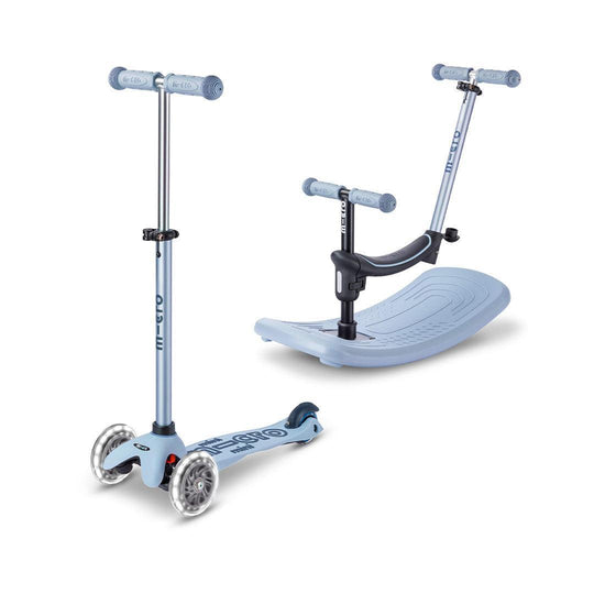 Micro Scooters Mini Deluxe LED Rock And Go Scooter - Soft Blue-Scooters-Soft Blue- | Natural Baby Shower