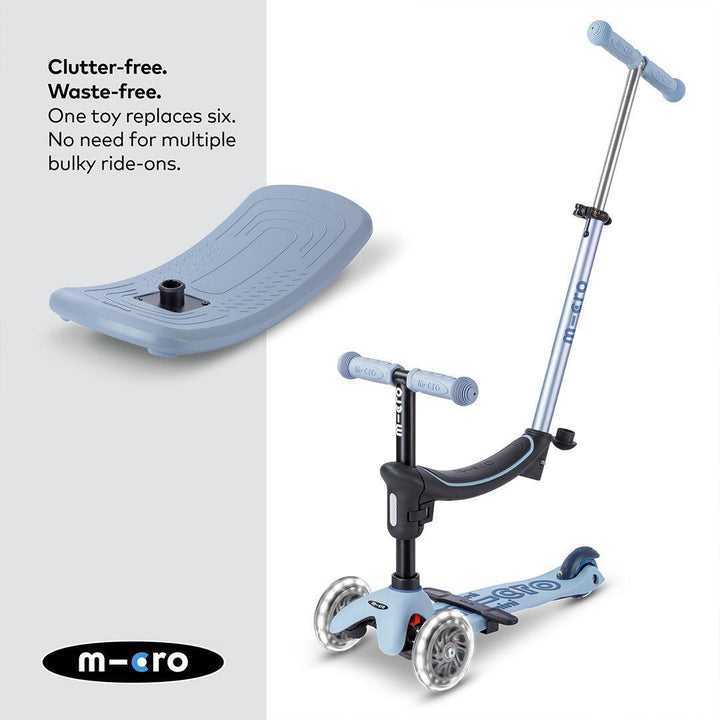 Micro Scooters Mini Deluxe LED Rock And Go Scooter - Soft Blue-Scooters-Soft Blue- | Natural Baby Shower