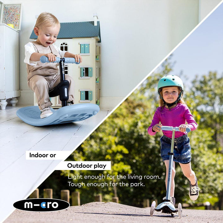 Micro Scooters Mini Deluxe LED Rock And Go Scooter - Soft Blue-Scooters-Soft Blue- | Natural Baby Shower