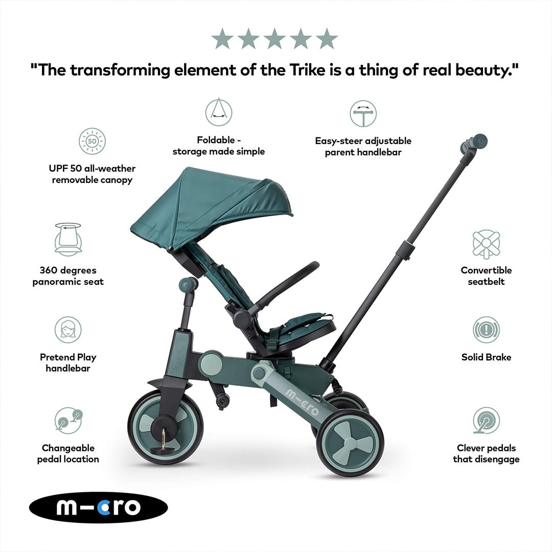 Micro Scooters Flexi Tricycle - Matcha-Trikes-Matcha- | Natural Baby Shower