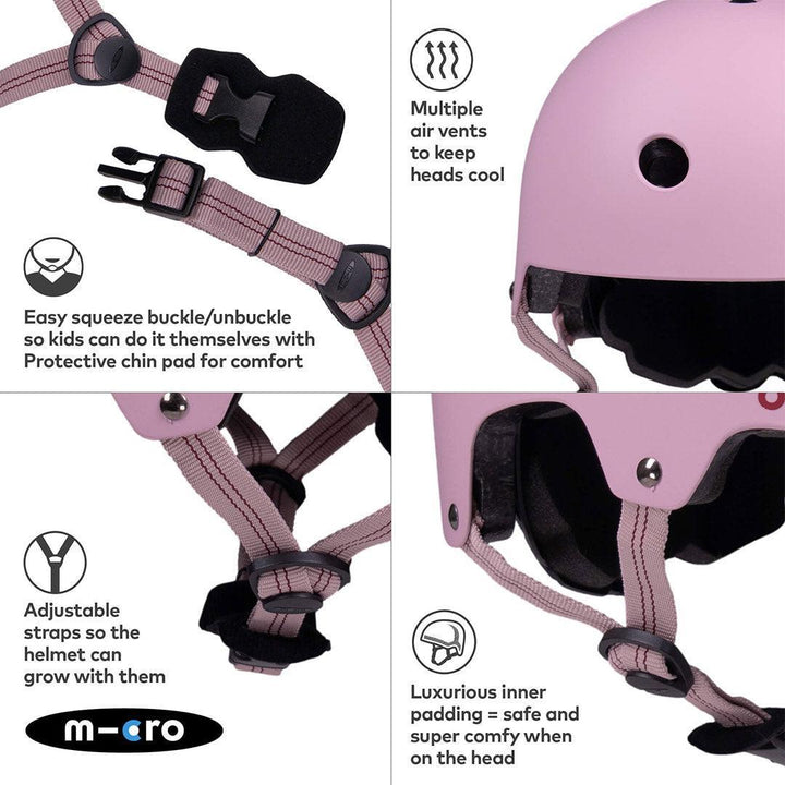 Micro Scooters Helmet - Rose Pink-Helmets-Rose Pink-XS | Natural Baby Shower