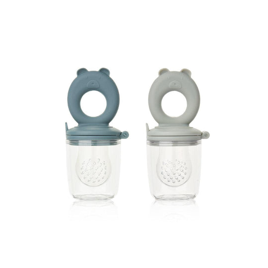 Liewood Miranda Food Feeder - 2 Pack - Whale Blue/Dove Blue-Food Pouches-Whale Blue/Dove Blue- | Natural Baby Shower