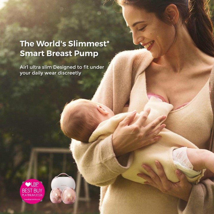 Momcozy Air 1 Ultra-slim Double Breast Pump - Pink / White-Breast Pumps-Pink / White- | Natural Baby Shower