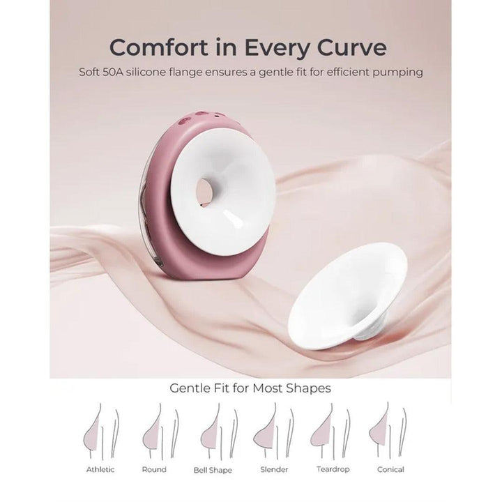 Momcozy Air 1 Ultra-slim Double Breast Pump - Pink / White-Breast Pumps-Pink / White- | Natural Baby Shower