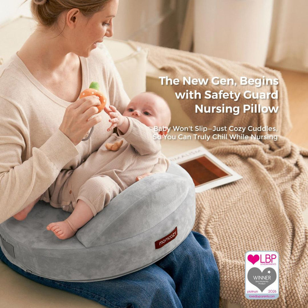 Momcozy Exclusive Memory Foam Nursing Pillow - Grey-Pregnancy Pillows-Grey- | Natural Baby Shower