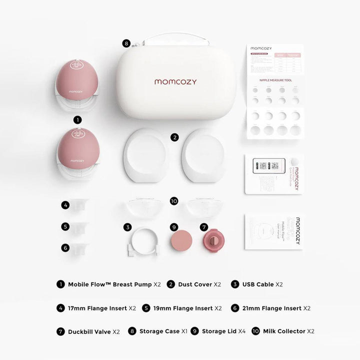 Momcozy M9 Double Breast Pump - Pink / White-Breast Pumps-Pink / White- | Natural Baby Shower