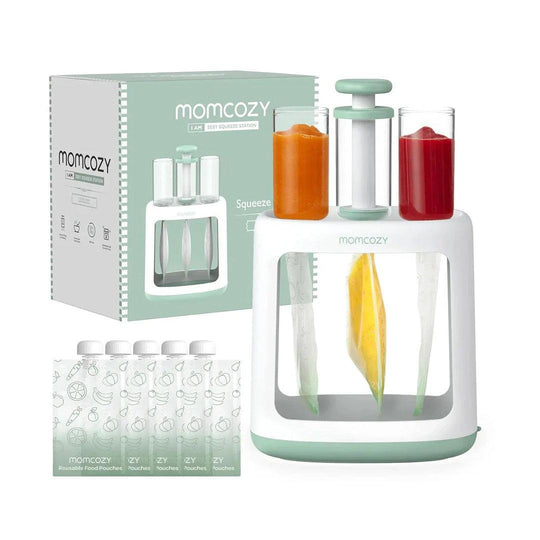 Momcozy Squeeze Station Baby Food Maker - White / Green-Food Processors-White / Green- | Natural Baby Shower