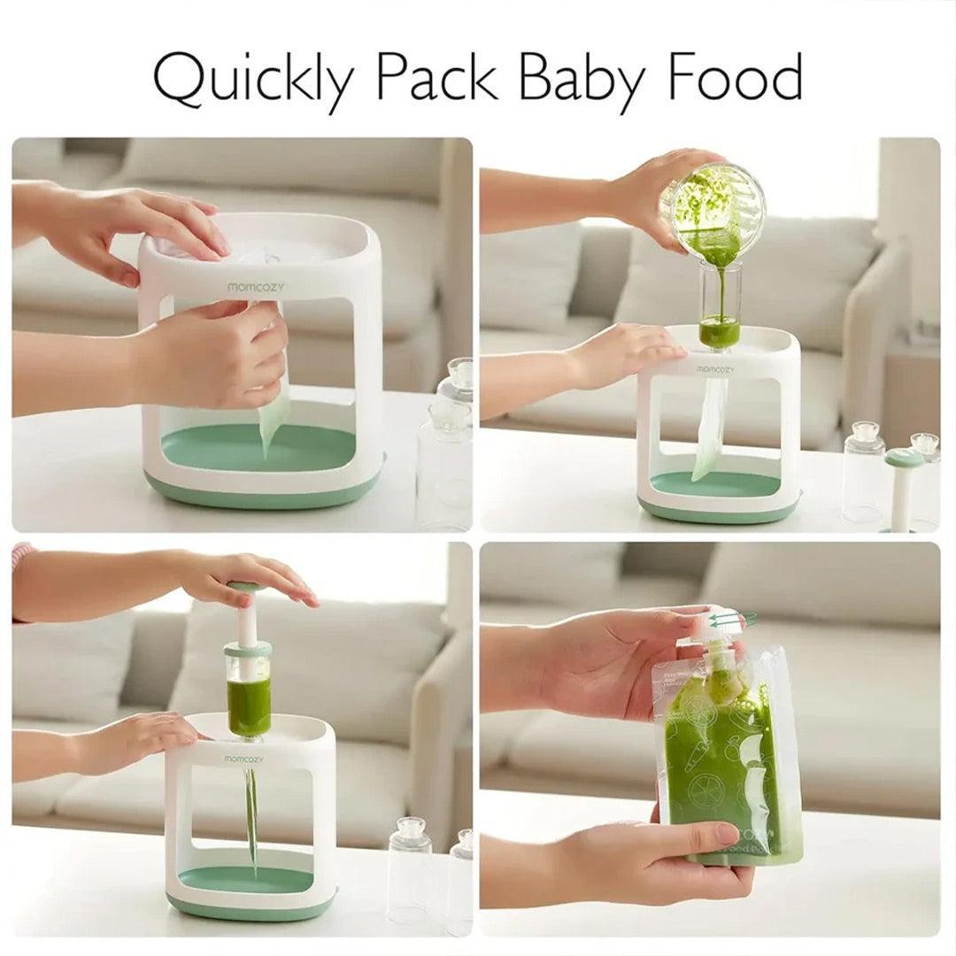 Momcozy Squeeze Station Baby Food Maker - White / Green-Food Processors-White / Green- | Natural Baby Shower