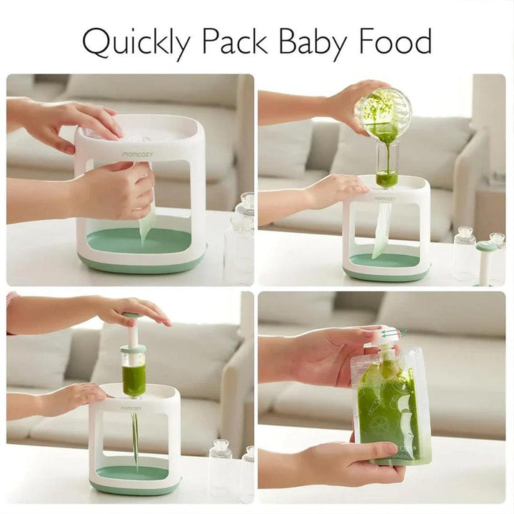 Momcozy Squeeze Station Baby Food Maker - White / Green-Food Processors-White / Green- | Natural Baby Shower