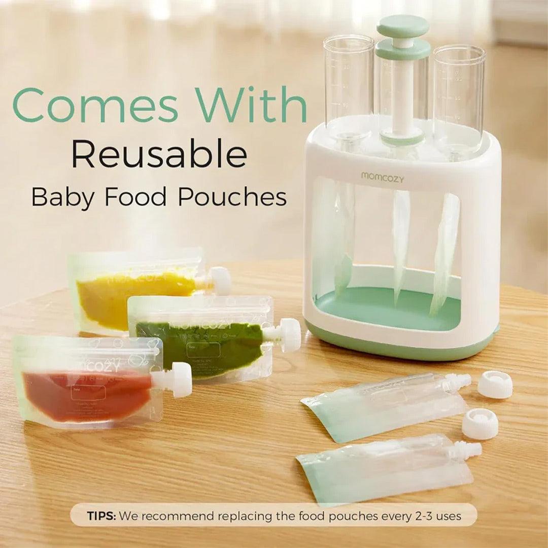 Momcozy Squeeze Station Baby Food Maker - White / Green-Food Processors-White / Green- | Natural Baby Shower