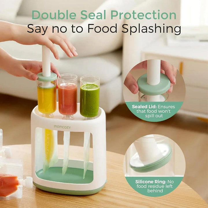 Momcozy Squeeze Station Baby Food Maker - White / Green-Food Processors-White / Green- | Natural Baby Shower