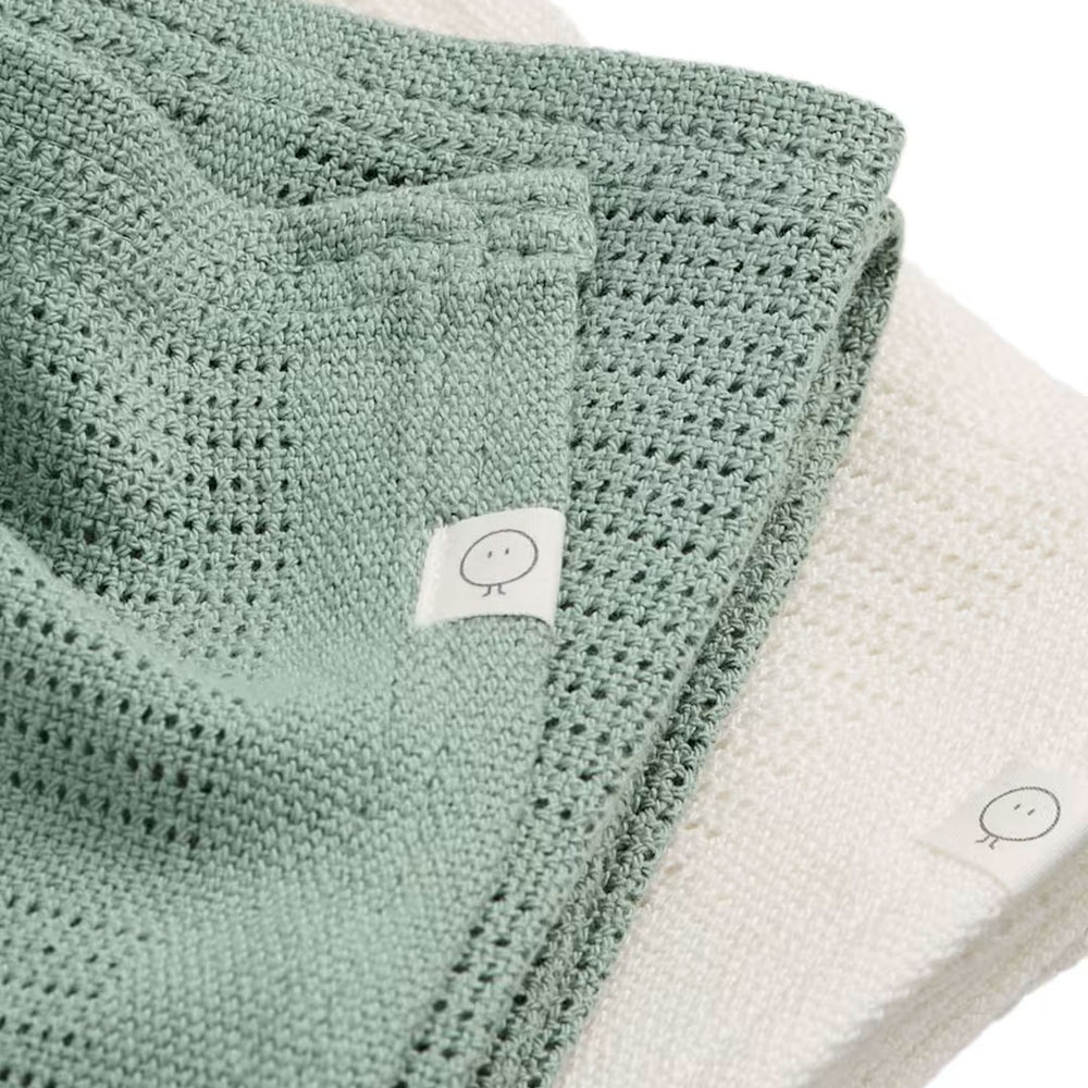 MORI 2pk Cellular Blanket - Green-Blankets-Green-One Size | Natural Baby Shower