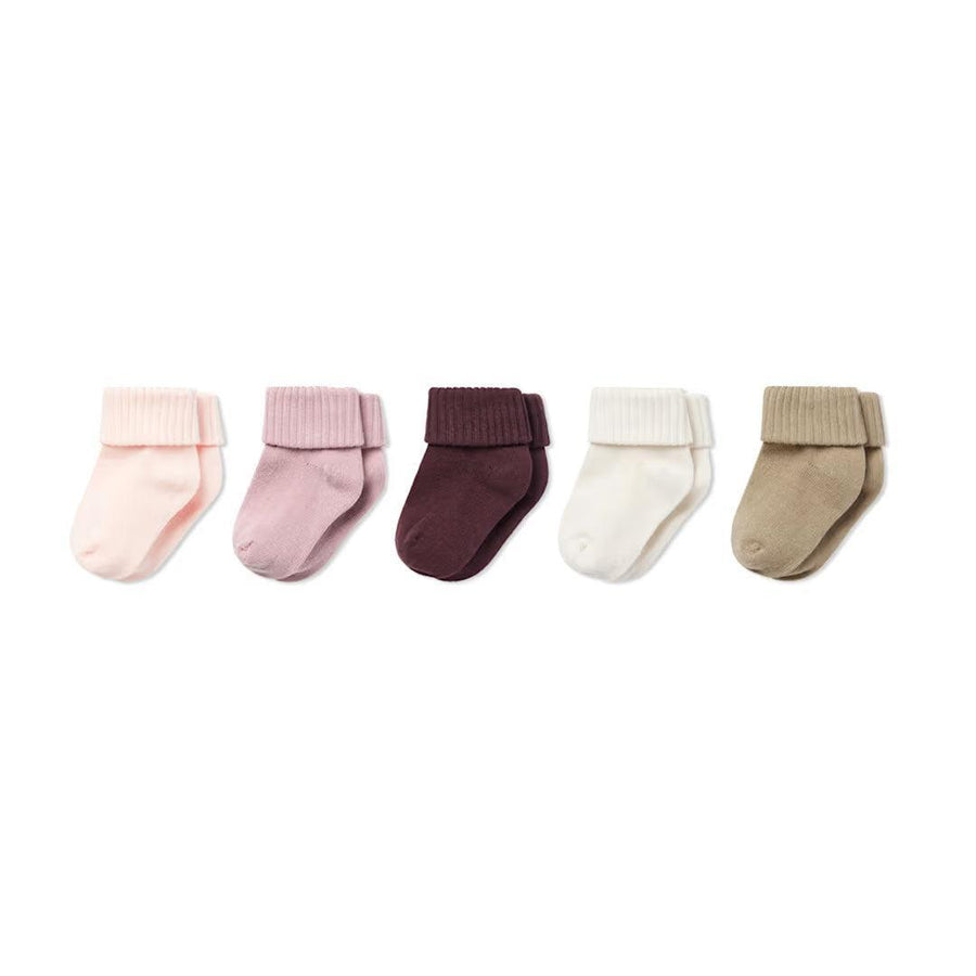 MORI 5pk Ribbed Socks - Pink-Socks-Pink-0-6m | Natural Baby Shower