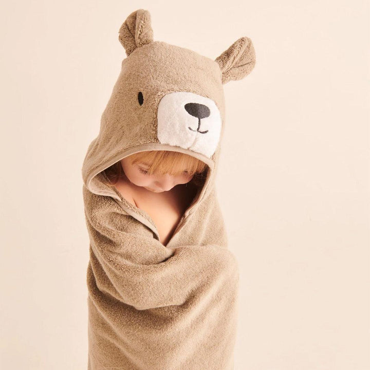 MORI Animal Hooded Toddler Towel - Bear-Bath Towels-Bear- | Natural Baby Shower