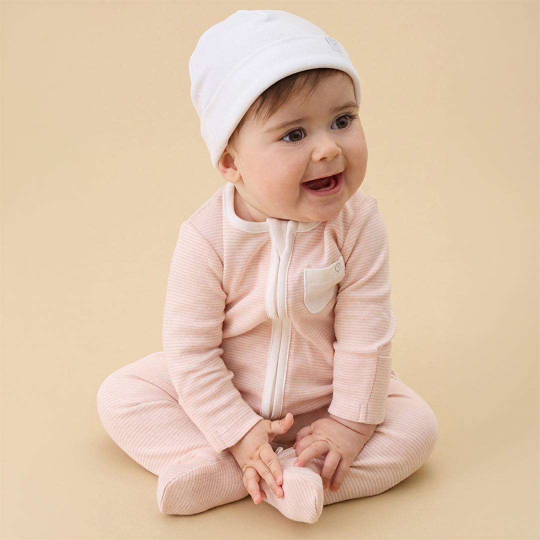 MORI Beanie 2 Pack - White-Hats-White-0-3m | Natural Baby Shower
