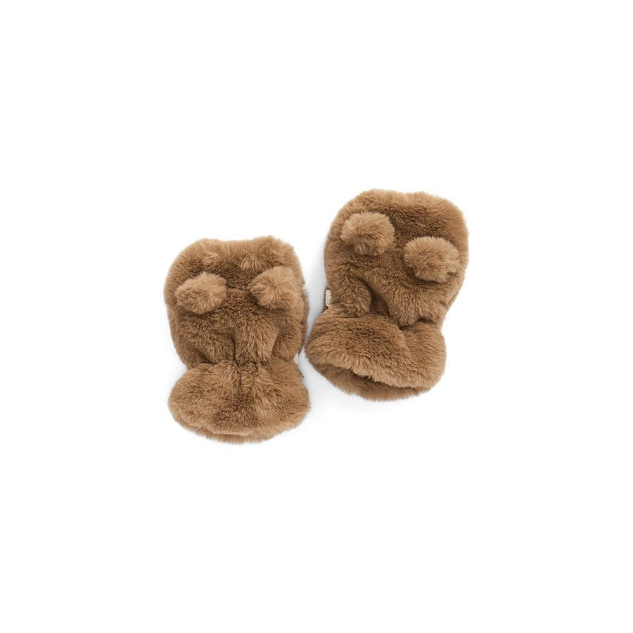 MORI Bear Faux Fur Mittens - Brown-Gloves + Mittens-Brown-0-6m | Natural Baby Shower