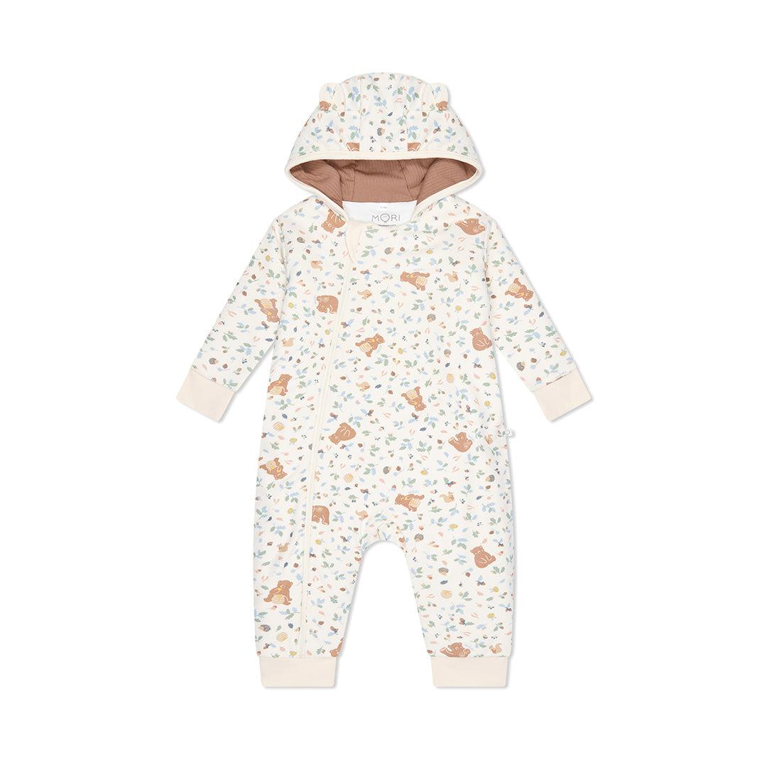 MORI Bear Print Pramsuit - Honey Bear Print-Snugglesuits- | Natural Baby Shower