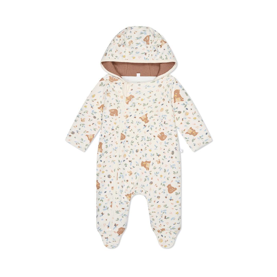 MORI Bear Print Pramsuit - Honey Bear Print-Snugglesuits- | Natural Baby Shower