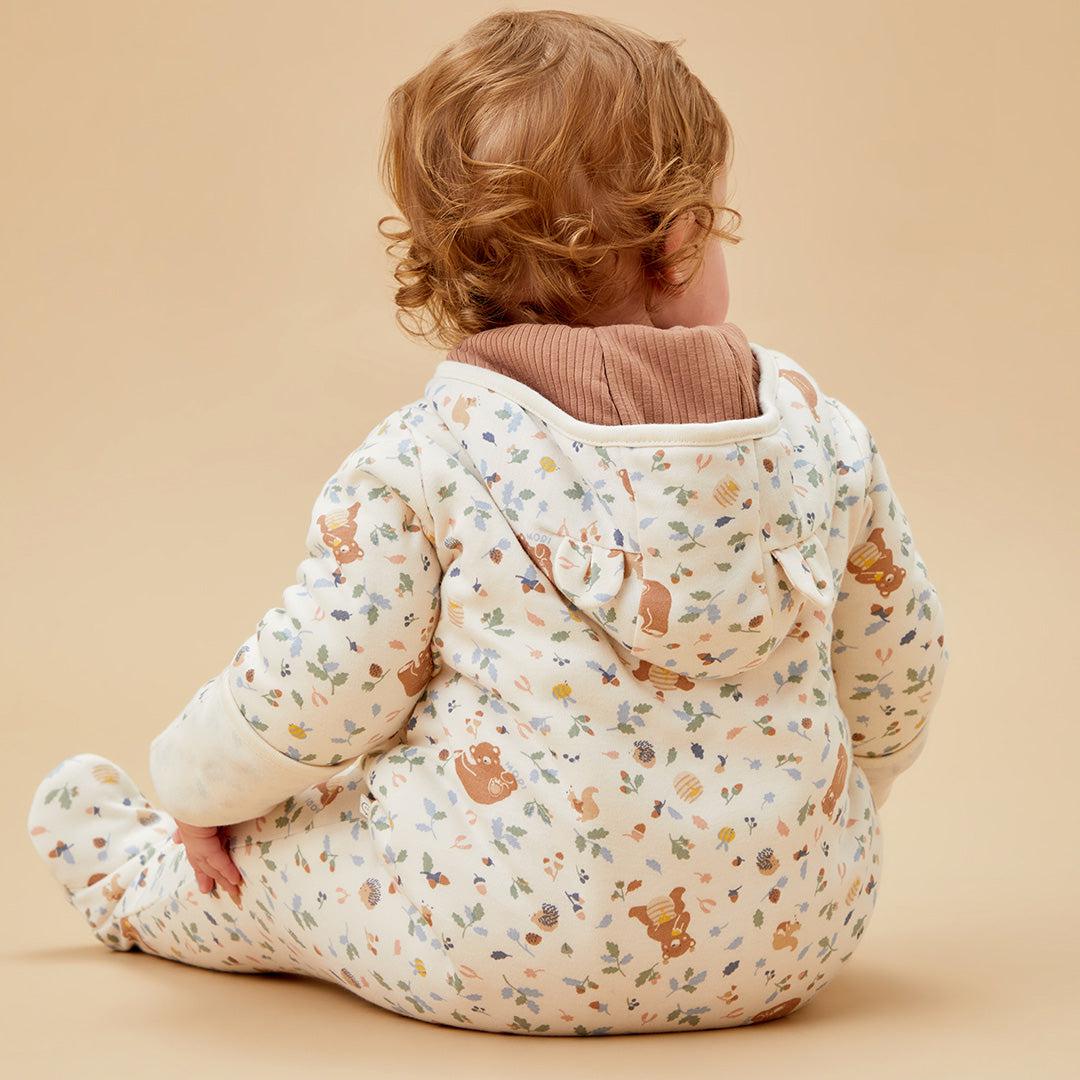 MORI Bear Print Pramsuit - Honey Bear Print-Snugglesuits- | Natural Baby Shower