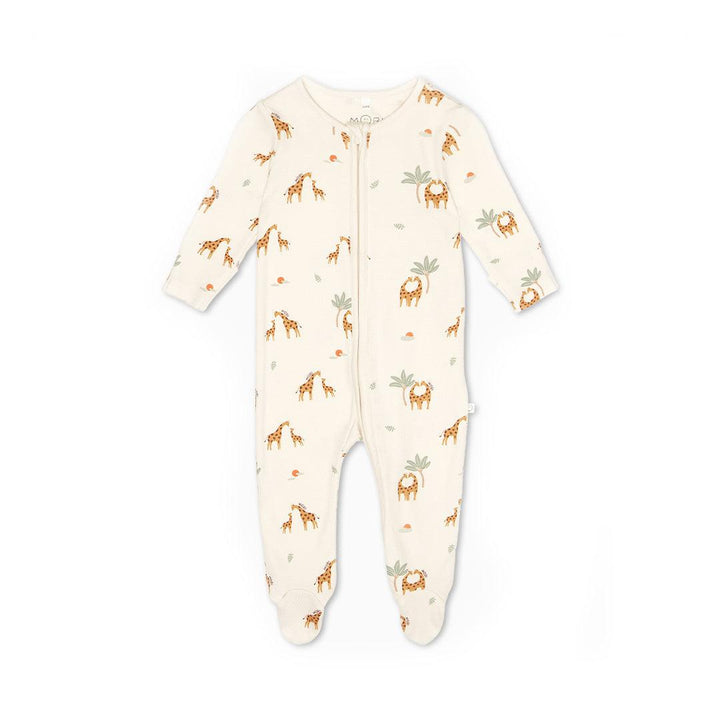 MORI Print Clever Zip Sleepsuit - Giraffe-Sleepsuits-Giraffe-Newborn | Natural Baby Shower