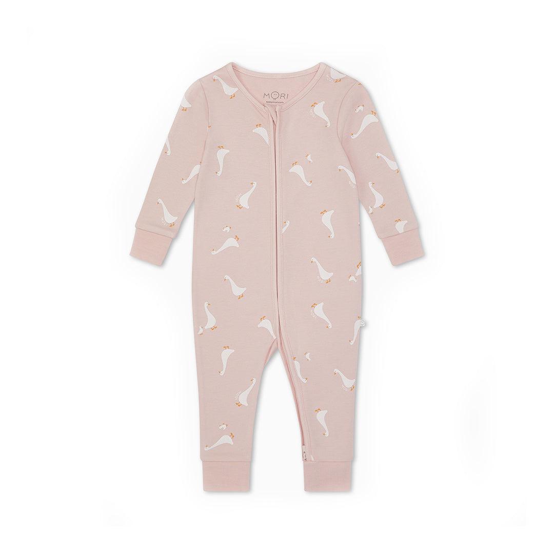 MORI Clever Zip Sleepsuit - Peach Duck-Sleepsuits-Peach Duck-Newborn | Natural Baby Shower