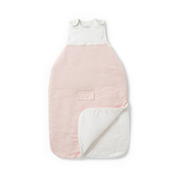MORI Clever Winter Sleeping Bag - 2.5 Tog - Blush Stripe-Sleeping Bags-Blush Stripe- | Natural Baby Shower