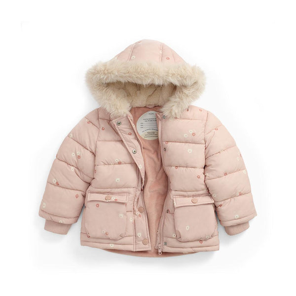 ジャケット・アウター mori / RE liner patch coat / pink MORI Floral Padded Coat - Pink Floral