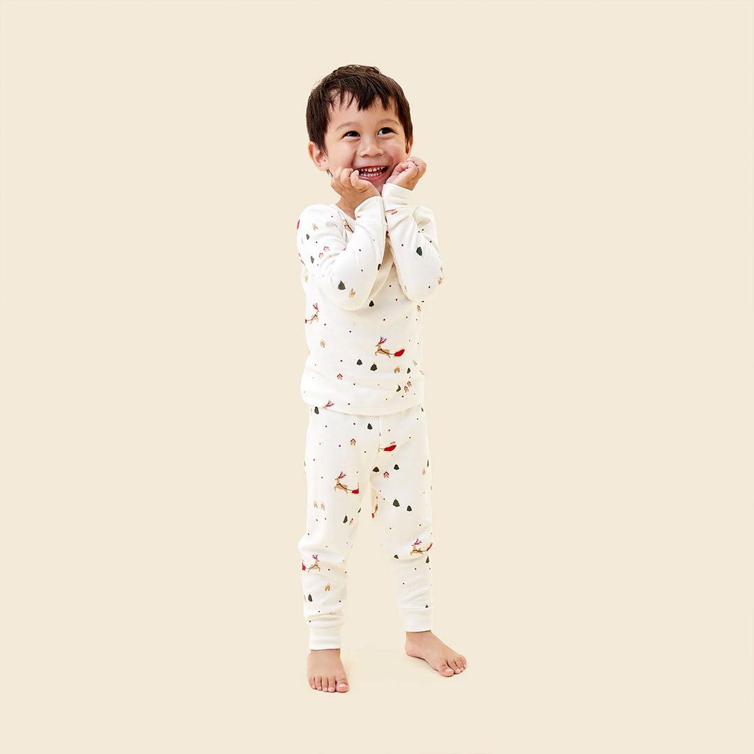 MORI Jolly Journey Pyjamas - Tofu Christmas Print-Pyjamas-Tofu Christmas Print-6-9m | Natural Baby Shower