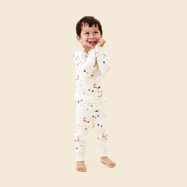 MORI Jolly Journey Pyjamas - Tofu Christmas Print-Pyjamas-Tofu Christmas Print-6-9m | Natural Baby Shower