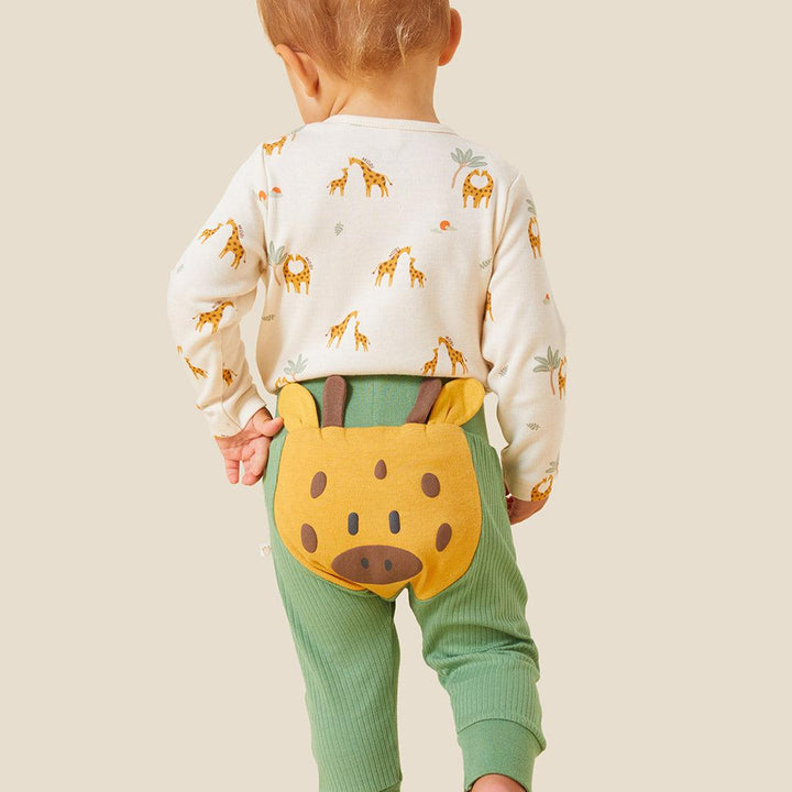 MORI Print Long Sleeve Bodysuit - Giraffe-Bodysuits-Giraffe-Newborn | Natural Baby Shower