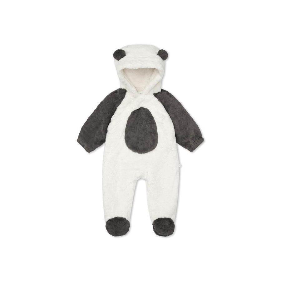 MORI Panda Faux Fur Pramsuit - Ecru-Pramsuits-Ecru-3-6m | Natural Baby Shower