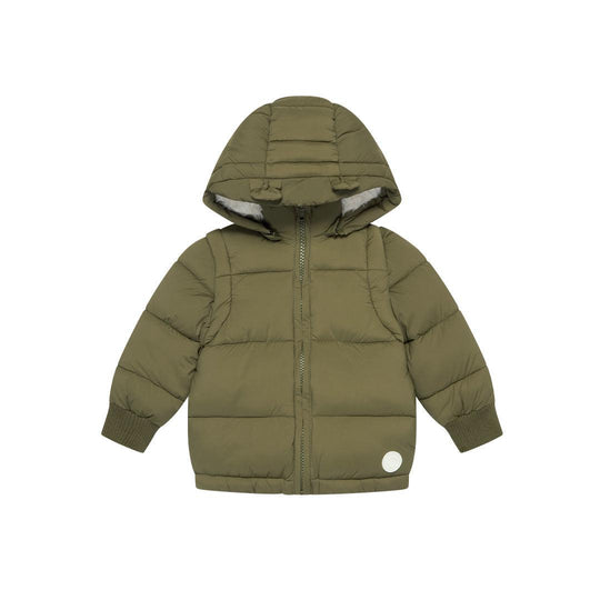 MORI Recycled Waterproof 3-In-1 Padded Coat - Olive-Coats- | Natural Baby Shower