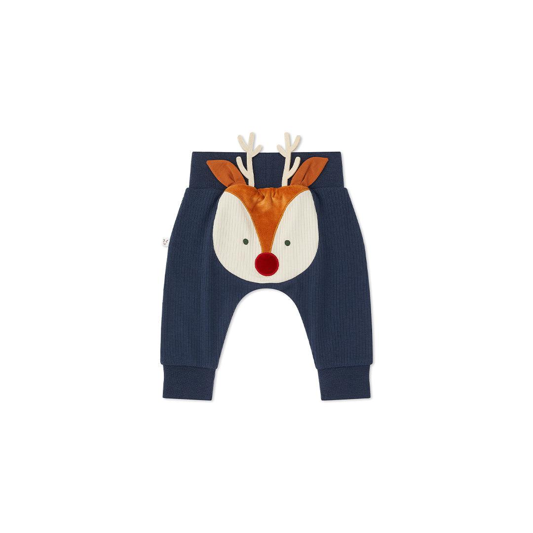 MORI Reindeer Jogger - Reindeer + Navy-Trousers-Reindeer + Navy-0-3m | Natural Baby Shower