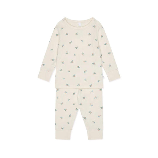 MORI Ribbed Floral Print Pyjamas - Floral Print-Pyjamas- | Natural Baby Shower