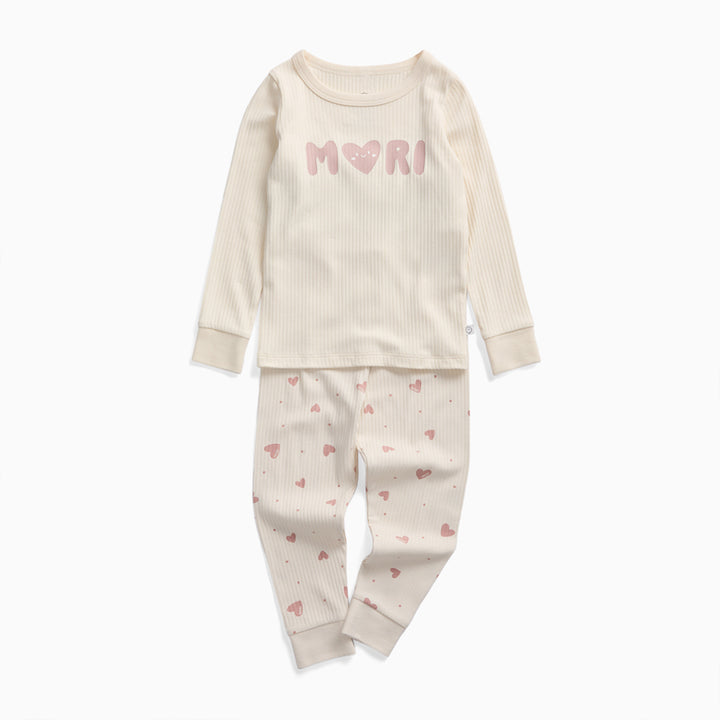 MORI Ribbed Pyjamas - Hearts-Pyjamas-Hearts-12-18m | Natural Baby Shower