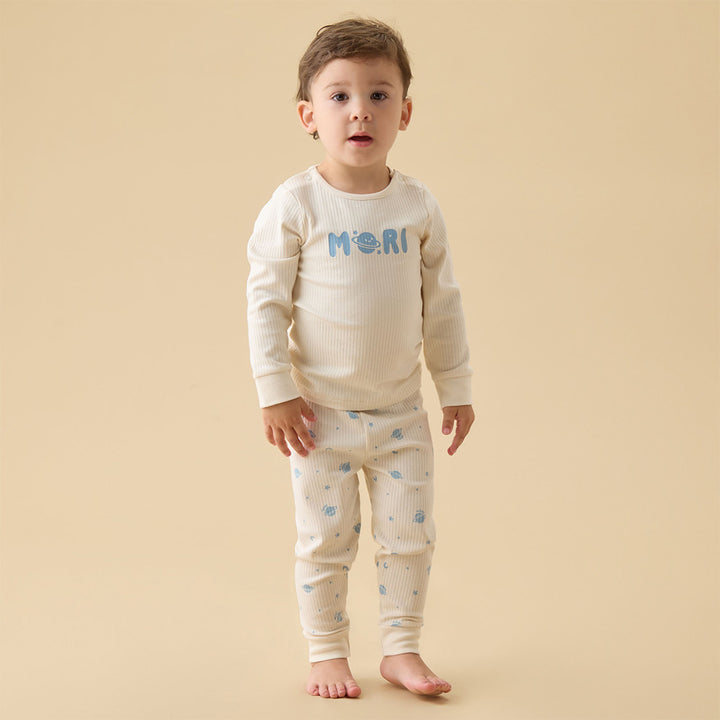 MORI Ribbed Pyjamas - Space-Pyjamas-Space-12-18m | Natural Baby Shower