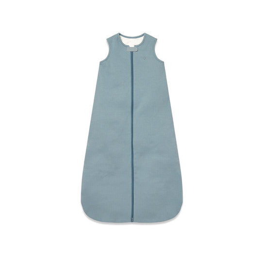 MORI Ribbed Front Opening Year Round Sleeping Bag 1.5 TOG - Blue-Sleeping Bags-Blue-0-6m | Natural Baby Shower