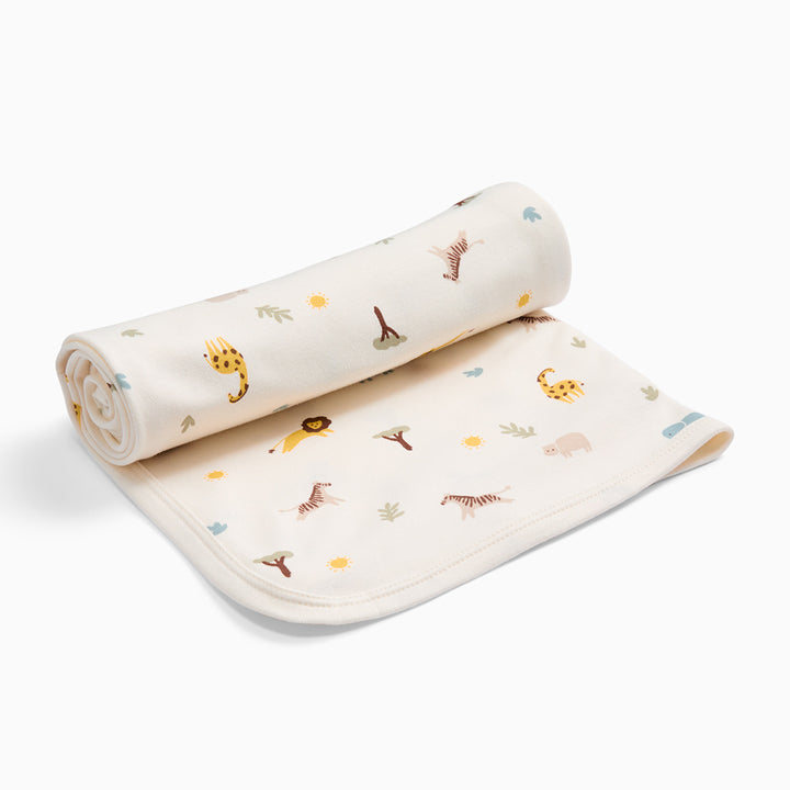 MORI Safari Bamboo Blanket - White-Blankets- | Natural Baby Shower